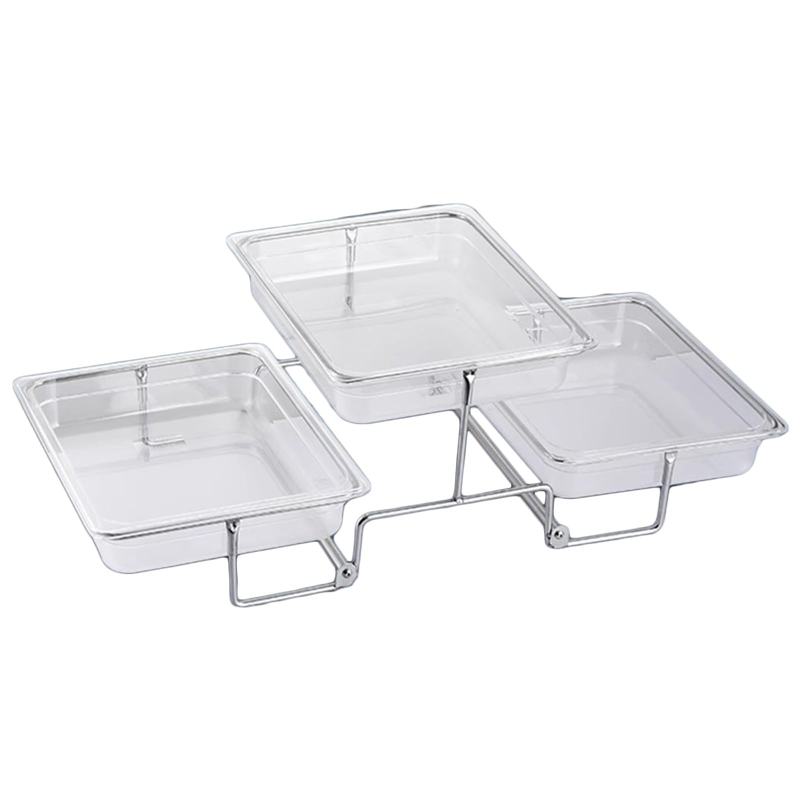 KLerDH Dessert Stand, for Parties Buffet Display Stand for IceDesserts & Fruits Condiment Dispenser 53x52x46cm(Transparent,70x32x18cm)