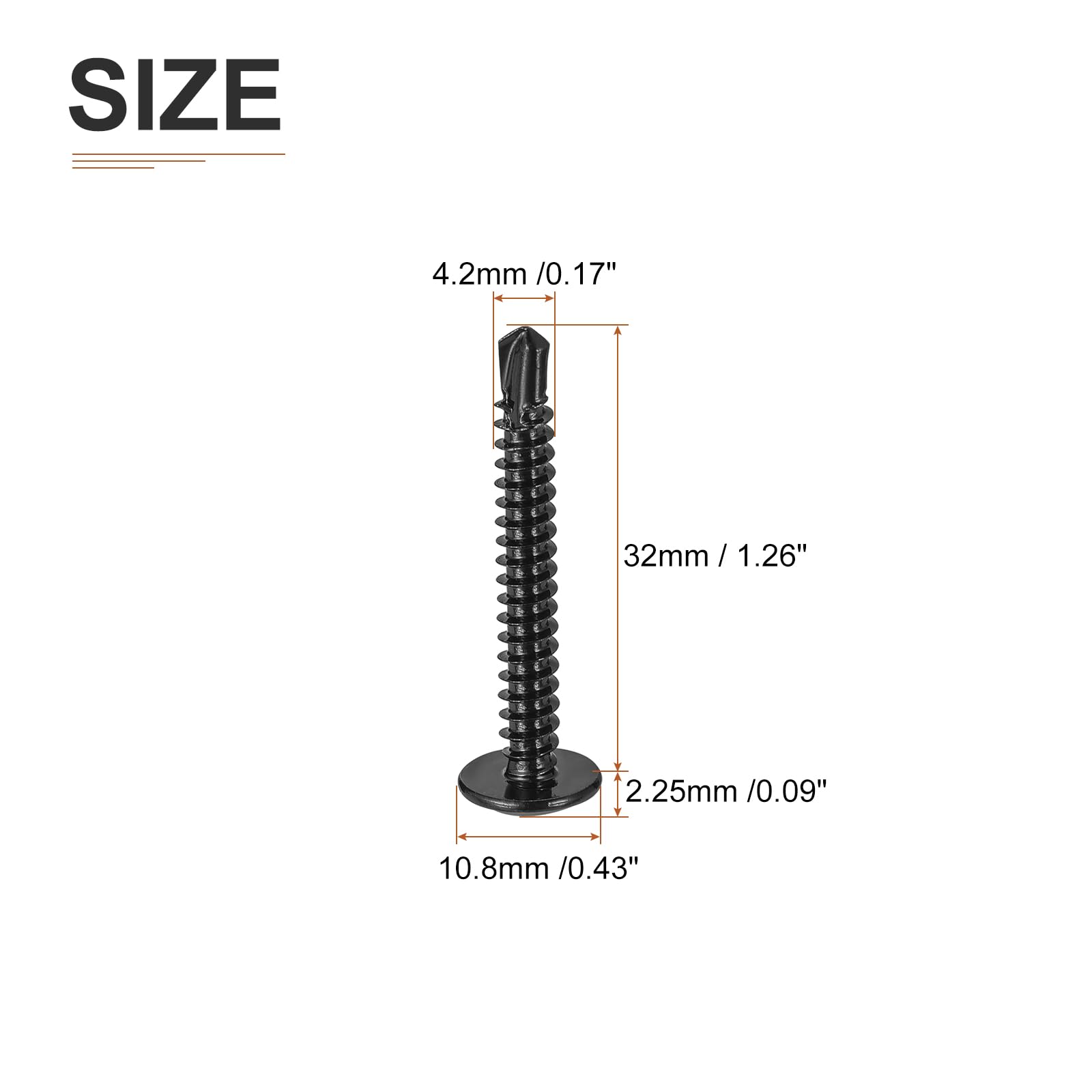DTGN #8x1-1/4 Sheet Metal Screws, 100Pack, for Wood Furniture - Image 2