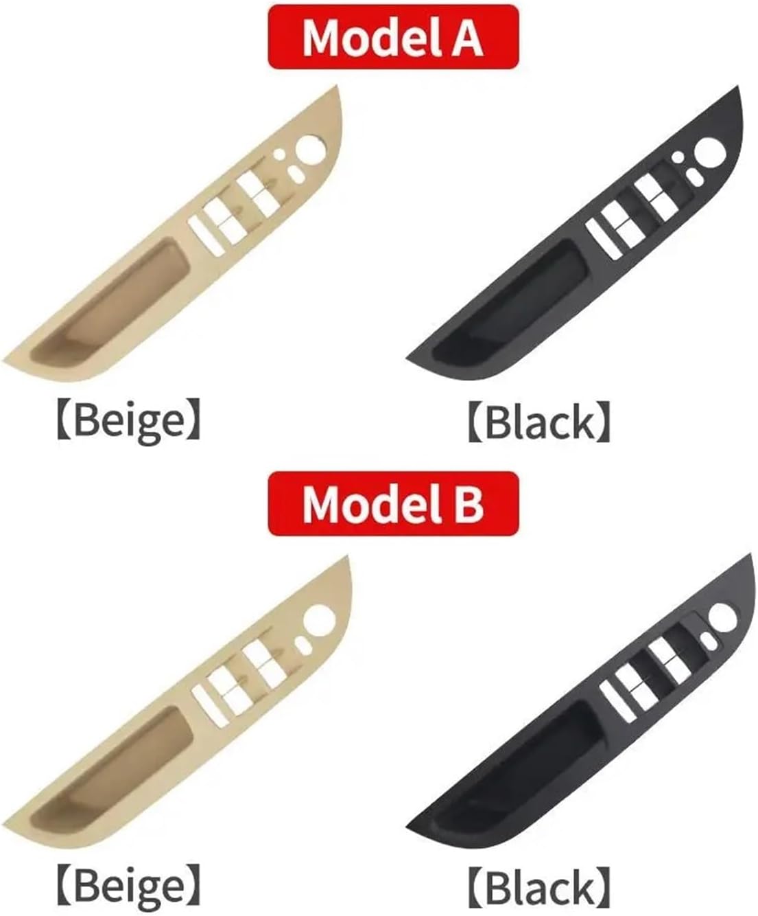 Grab Handles LHD Car Interior Inner Door Handle Panel Trim Cover Fit for BMW E60 E61 5 Series 520 525 528 2008-2010 51416983705 Black Beige Universal(Black Model B)