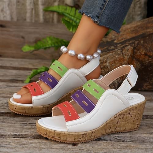 Sandalias de verano para mujer con base inclinada y hebilla para soporte de fascitis plantar 3