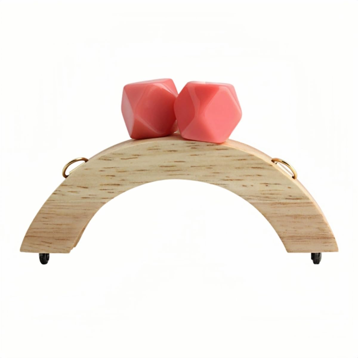 Easnea 13.5cm Arch Shape Wood Purse Frame, Vintage Arched Lock Frame Coin Purse Kiss Clasps Bag Frame Hardware, Purse Making Supplies for DIY Crochet Sewing Bags Wallets Handmade Purses, Pink