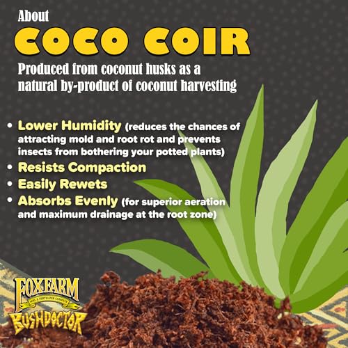 FoxFarm Bush Doctor Coco Loco Potting Mix, 2cu ft (Pack of 4) - Extends Your Watering Schedule, Triple-Washed to Reduce Salt Content - Perfect for Cultivating Healthy Plants