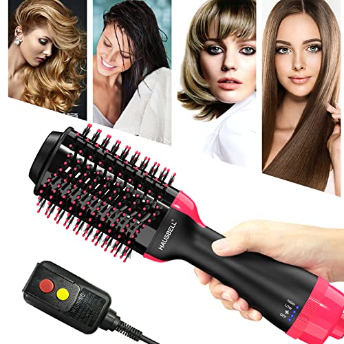 HAUSBELL Hot Air Brush, Hair Dryer Brush, Multifunctional Hair Dryer and Volumizer, Negative Ions Blow Dryer Brush for Hair Dryer, Straightener, Curler and Styler, Brush Hair Dryers, Blow Dry Brush