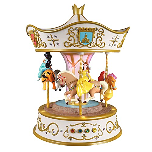 Hallmark Keepsake 2021 Christmas Decoration, Disney Princess Dreams Go Round Carousel Musical with Light and Motion