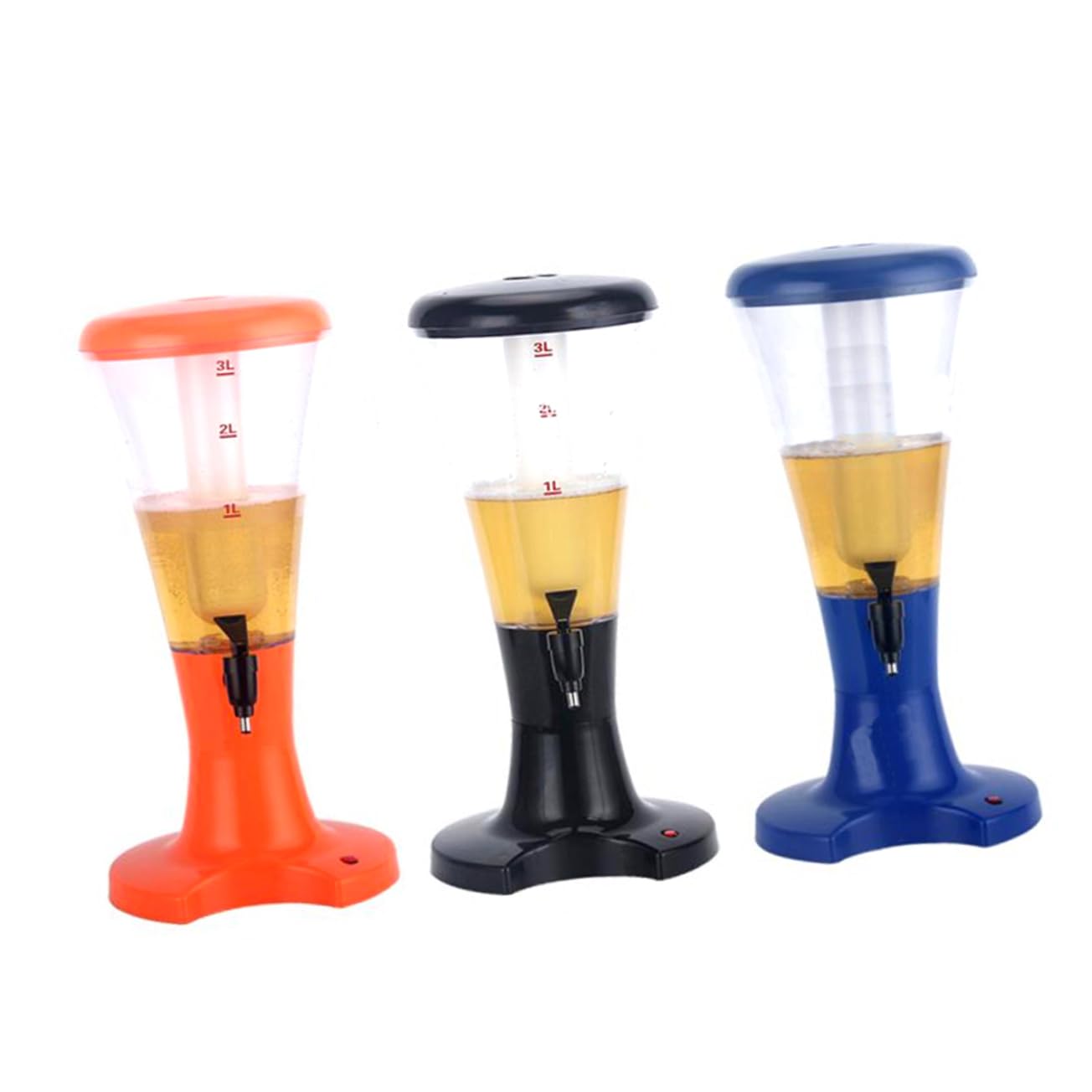 GRIRIW Wine Beer Tower Dispenser l Juice Dispenser Stand Led Lights Multi-use for Cold Drinks Beer Tea
