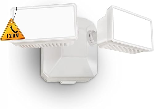 Luz de inundación regulable, controlada por interruptor, luz de seguridad LED exterior con cable de 110-120 V, 24 W (equivalente a 250 W) de pared