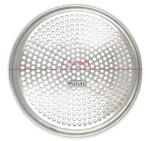 Image of Prime Bakers and Moulders Aluminium Perforated Pizza Tray for Oven, Round (Aluminum, 13 Inch)