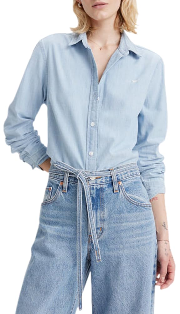 Levi's The Classic Bw Shirt In Cotton Women's Dazed Light Stone Large