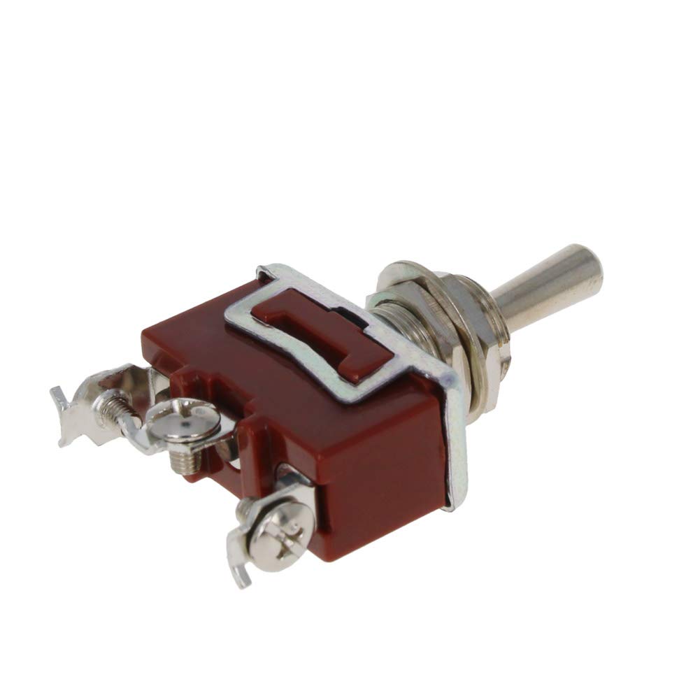 Fielect 5pcs SPDT Toggle Switch Rocker Toggle Switch Self Reset Heavy-Duty 15A 250V ON/Off/ON E-TEN123-3