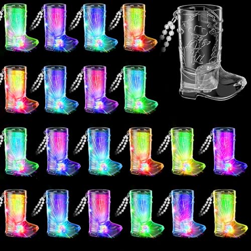 16Pack Cowboy Boot Light Up Shot Glasses with Necklace for Western Party by JTWKING - Used condition - US$9.50