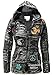 SHOPOHOLIC FASHION Femme 100% Coton Doux Emo Punky Gothique Capuche Veste - Noir, Noir, L