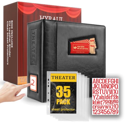 Classeur Broadway en similicuir noir grand format 10,2 cm avec panneau d'étiquetage