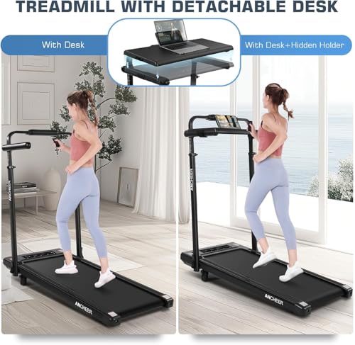 Image of FUNMILY Walking Pad Treadmill with 12% Incline & Handlebar, 3.5HP Foldable Compact Under Desk Treadmills for Home /Office /Gym, 350+lb Capacity, Shock Absorption