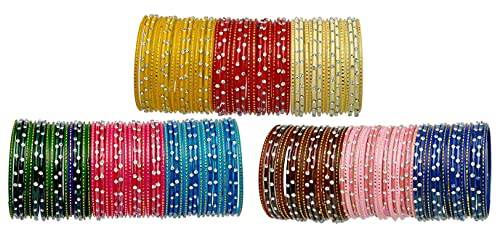 Image of NMII Glass with Plain and Glossy Finished Bangle Set For Women and Girls