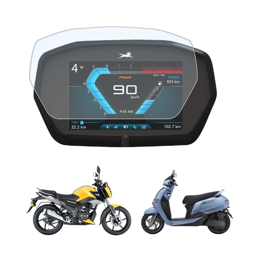 Scratch Rated Motorcycle Speedometer Console Protectors compatible for TVS iQube 6 inch Display, Raider SX TFT [PPF (Pack of 1)]-image-8