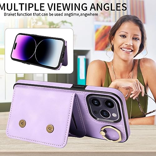 Coque iPhone 14 Pro Max porte-cartes pour voyager léger avec votre étui violet - 4