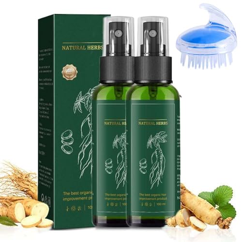 WRQNKAJT Ginseng Essence Hair Growth Spray, Ginger Scent, Red, Unisex, Adults