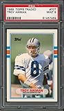 Troy Aikman 1989 Topps Traded Football Rookie Card RC #70T Graded PSA 9 MINT