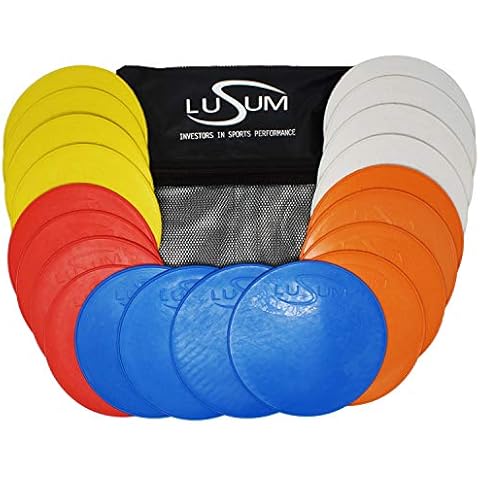 Juego de 20 discos de marcador deportivo de goma plana antideslizante Lusum Cover