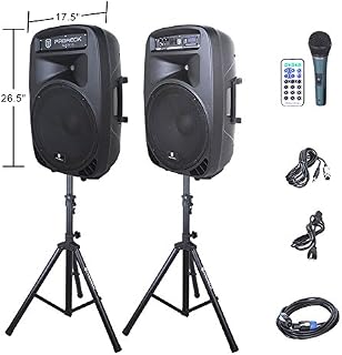 PRORECK PARTY 15 Portable 15-Inch 2000 Watt 2-Way Powered PA Speaker System Combo