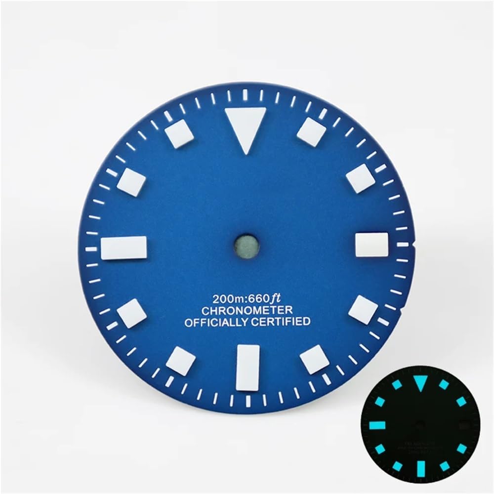 Vintage-Zifferblatt ohne Datumsschichten, Blaue Lume, Retro-beige, grüne Lume