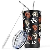 20oz Insulated Stainless Steel Tumbler, Coffee Tumbler with Lid and Straw, Double Wall Vacuum Travel