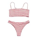  URIBAKY - Bañador con estampado de lunares rojo M