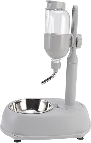 Dispensador de agua de pie para mascotas, dispensador de agua desmontable para alimentos, botella con gancho de altura ajustable, dispensador
