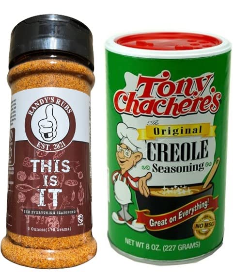 Paquete de condimentos criollos cajún multiusos con condimento Randy's Rubs, este es el todo condimento (un mezclador de 6 onzas) sin gluten, sin