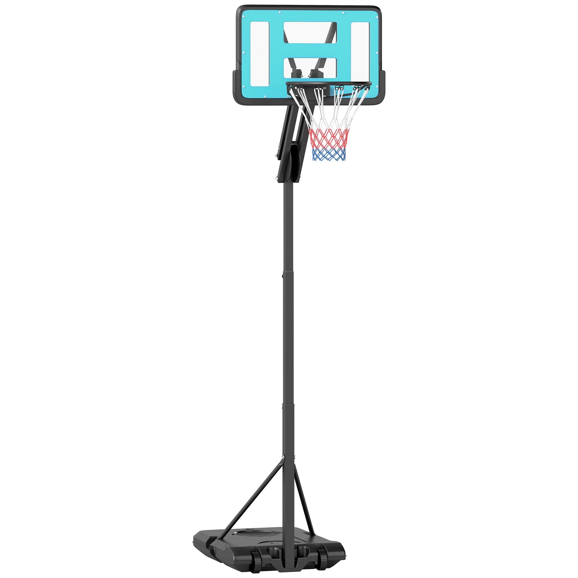 SPORTNOW Höhenverstellbarer Basketballkorb Für Kinder – Stabile Rückwand, Beschwerter Sockel & Praktische Räder (1,8–2,1 M)