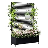 Sunnibety Metal Planter with Privacy Screen