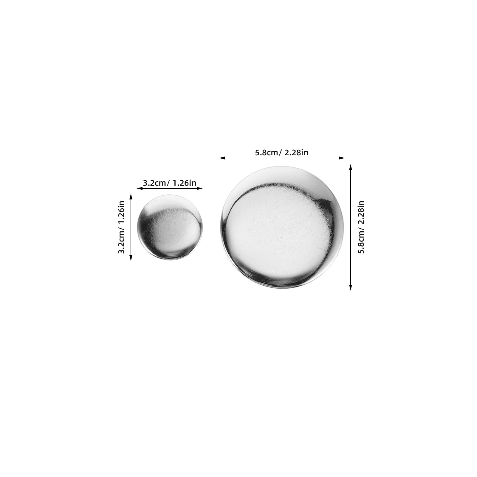 DOITOOL 200 zestawów akcesoriów do przypinania guzików okrągłych DIY do maszyny do produkcji guzików - zestaw metalowych przypinek o średnicy 58 mm i 32 mm do projektów DIY, rękodzieła na