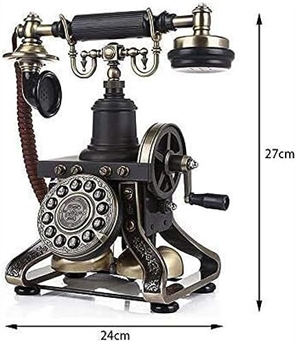Téléphone fixe rétro ELzEy avec double option rotative ou à bouton - 7