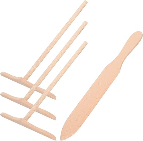 LIFKOME Juego de herramientas para crepé, esparcidor de crepé y espátula, herramienta esparcidora de crepé, espátula de crepes de madera, espátula