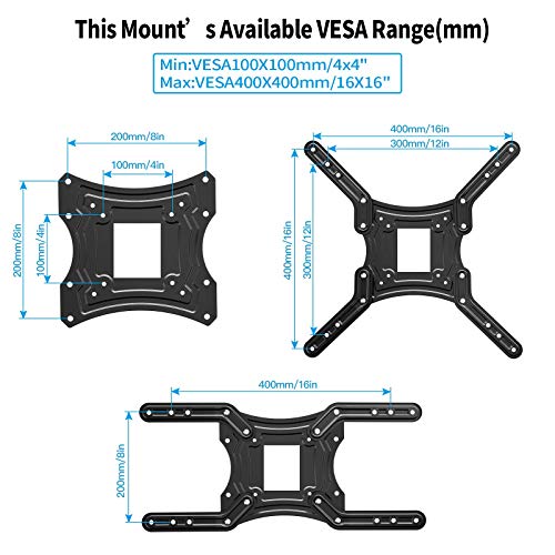 Everstone Full Motion TV Ceiling Mount for 23 to 55" TV Swivel and Tilting Bracket Fit Most Plasma LED LCD Flat Screen and Curved TVs, Up to VESA 400x400mm, HDMI Cable and Level - Image 4
