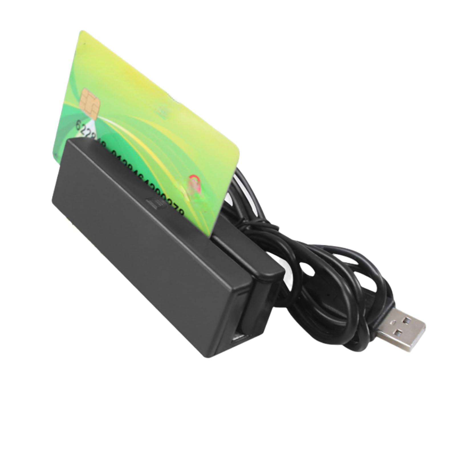 Cuifati MSR580 Magnetischer USB-Kreditkartenleser 3-Spur-Smartcard-Leser für Windows 98/2000/XP/Vista/7
