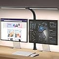 AKRRYR Led Desk Lamp for Home Office,24W Bright Eye-Caring Desk Light with Clamp,5 brightness and 5 temperatures Dimmable Workbench Task Light, Adjustable Gooseneck Table Lamp for Monitor Study(black)