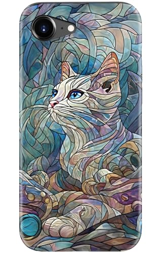 Image of Goodon for iPhone 16e Case Cute - Wireless Charging Compatible - Dual-Layer Hard Shell + Silicone Cover - Protective Phone Case with Trendy Designs for Women - an Abstract Ragdoll Cat | Dual-Layer Hard Shell + Silicone, Slim Fit Protective Phone Cover with Wildflower Designs for Women Girls