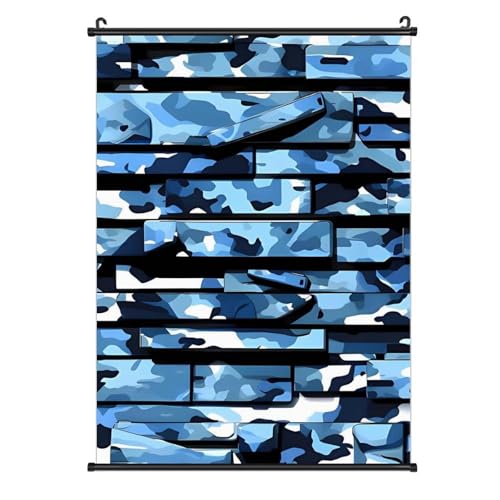 Poster sur toile camouflage bleu tableau mural déco maison et bureau