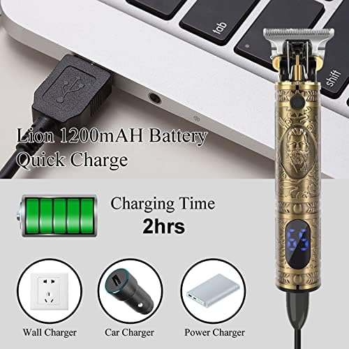 Professional Hair Clippers, Hair Trimmer, Beard Trimmer for Men, Electric Cordless Trimmers with LCD Screen, Rechargeable Mens Haircut Trimmer with Guid Combs