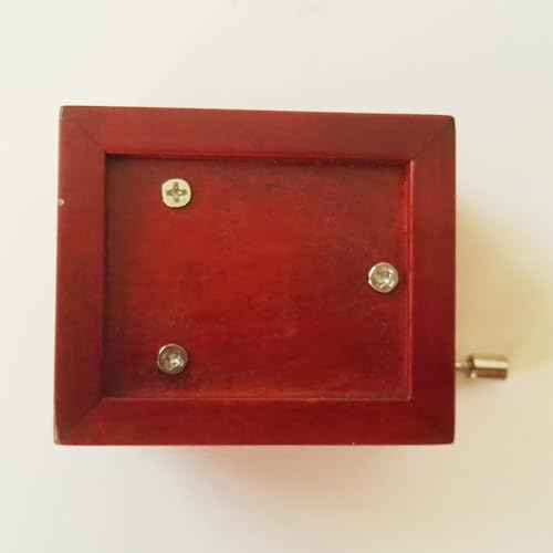 Miniatura 5 de FnLy Caja musical de madera con manivela de mano de 18 notas con movimiento plateado en caja de regalo de música de madera, caja de música de noche