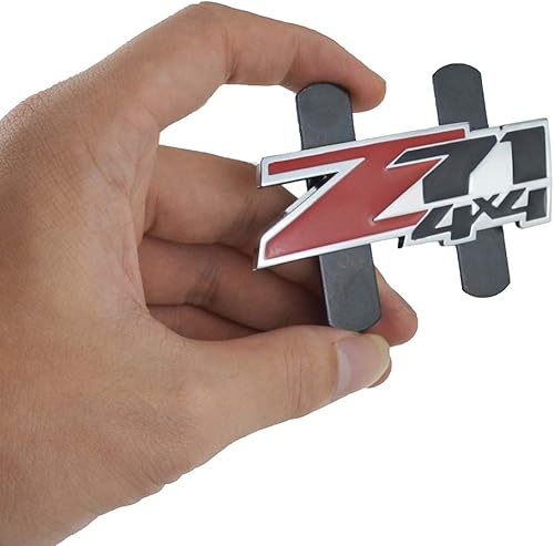 Miniatura 4 de 1 emblema 3D de metal cromado rojo Z71 de 4 x 4 para parrilla delantera, insignia 3D elevada con adhesivo fuerte para Silverado Sierra Tahoe (negro