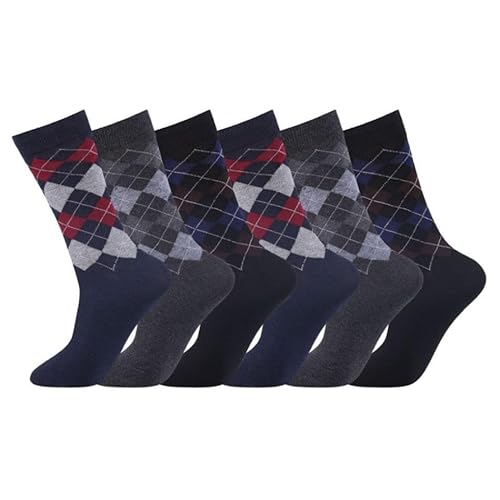 3 Pairs Mens Dress Suit Work Heavy Graph Dots Sock Cotton Rich Smart Design Multipack-One Size-Dress Suit Work Socks Size UK 6-11 (UK, Numeric, 6, 11, Regular, Regular, Heavy Argyle)