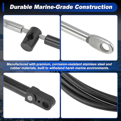 PARSKILO 2pcs 16FT GEN2 Boat Throttle Shift Control Cable 33C Marine Outboard Remote Cable Fit for Mercury for MerCruiser for Mariner for Force Motor Engines Replace CC189 Series Black by PARSKILO - Image 5