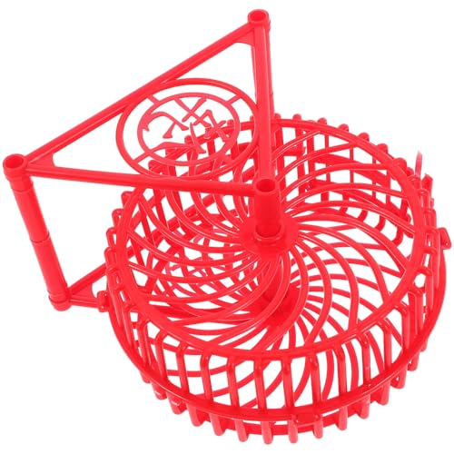 HEMOTON Roue de Course pour Hamsters et Souris en Abs Rouge avec Fixation Sécurisée et Système Anti-pincement, Roue Silencieuse pour Petits Animaux de Compagnie