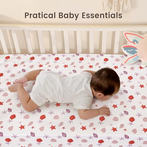 Image of david's kids 3 Pack Mini Crib Sheets, Soft Breathable Premium Pack N Play Sheets for Baby Boys Girls Neutral, Playard and Mini Crib Mattresses, Beach