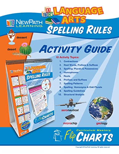 Image of Spelling Rules Flip Chart Set (Grades 3 - 6) - 10 Laminated Write-On /Wipe-Off, Double-Sided Charts Mounted on Easel with Activity Guide