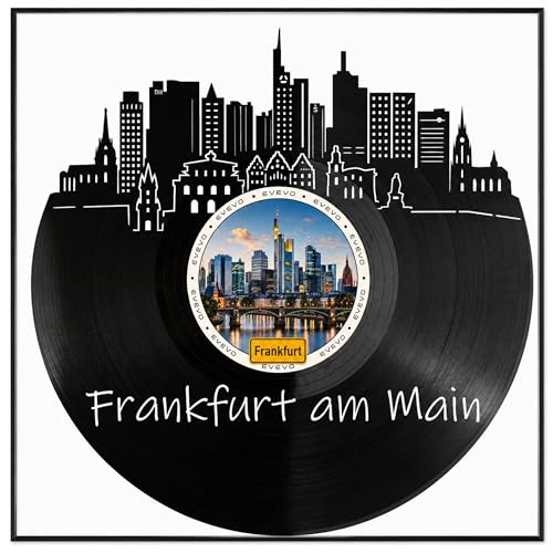 Francfort au Main art mural vinyle encadré 32x32 cm pour bureau