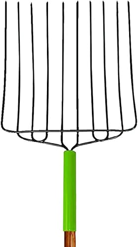 Miniatura 2 de AMES 2827000 Horquilla de ensilaje de acero soldado de 10 dientes con mango de madera dura y agarre en D, 52 pulgadas