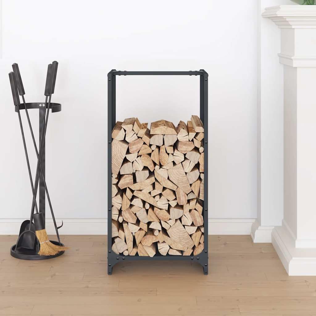 Regał na drewno kominkowe, antracyt, 40 x 30 x 80 cm, ze stali walcowanej na zimno – stabilny stojak na drewno opałowe o dużej pojemności na suche drewno opałowe, idealny jako regał na drewno